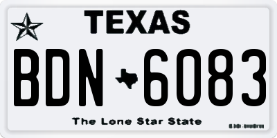 TX license plate BDN6083