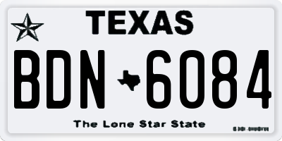 TX license plate BDN6084