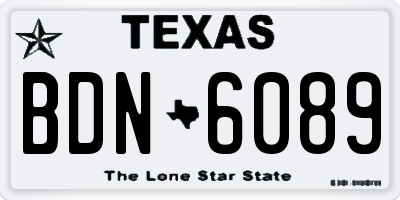 TX license plate BDN6089
