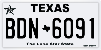 TX license plate BDN6091