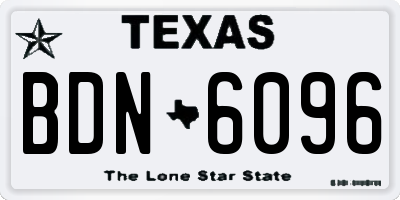 TX license plate BDN6096