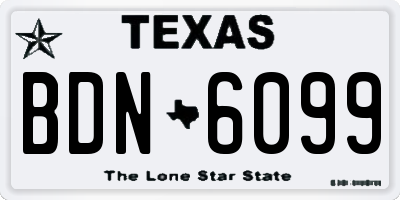 TX license plate BDN6099
