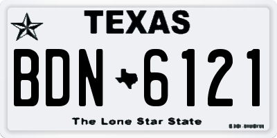 TX license plate BDN6121