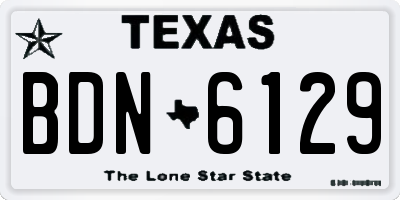 TX license plate BDN6129