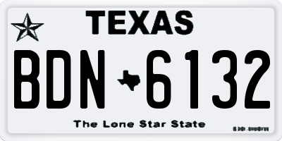 TX license plate BDN6132
