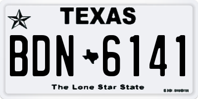 TX license plate BDN6141
