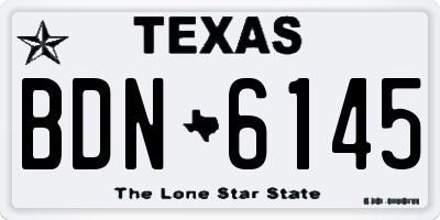 TX license plate BDN6145