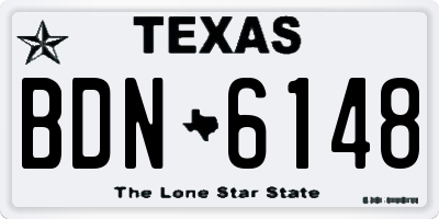 TX license plate BDN6148