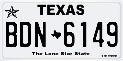 TX license plate BDN6149
