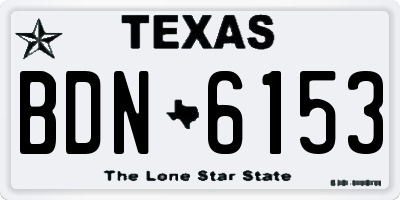 TX license plate BDN6153