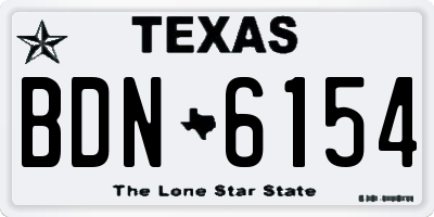 TX license plate BDN6154