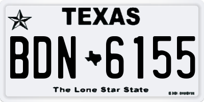 TX license plate BDN6155