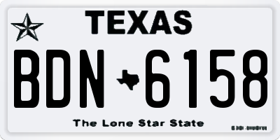 TX license plate BDN6158