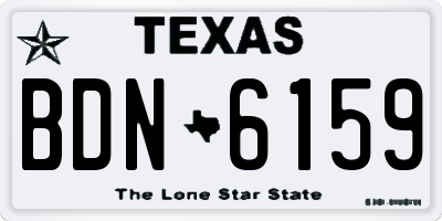 TX license plate BDN6159