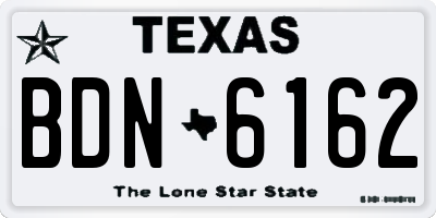 TX license plate BDN6162