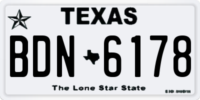 TX license plate BDN6178