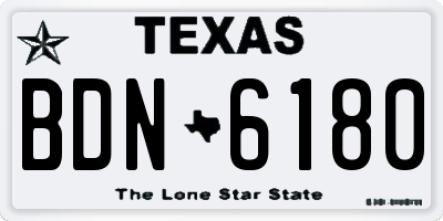 TX license plate BDN6180