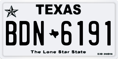 TX license plate BDN6191