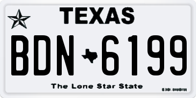 TX license plate BDN6199