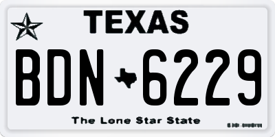TX license plate BDN6229
