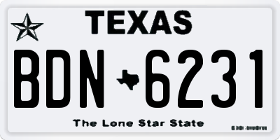 TX license plate BDN6231