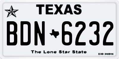 TX license plate BDN6232