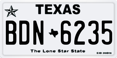 TX license plate BDN6235
