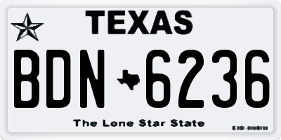 TX license plate BDN6236