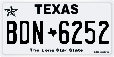 TX license plate BDN6252