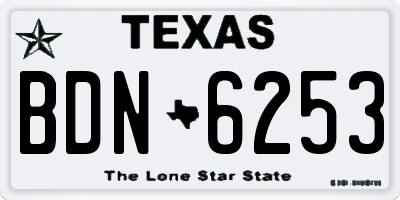 TX license plate BDN6253