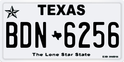 TX license plate BDN6256