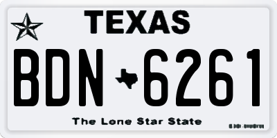 TX license plate BDN6261