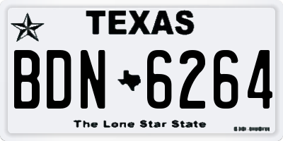 TX license plate BDN6264