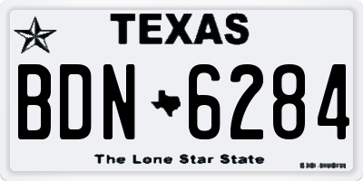 TX license plate BDN6284