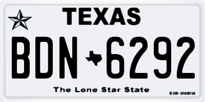 TX license plate BDN6292