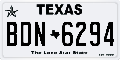 TX license plate BDN6294