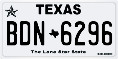 TX license plate BDN6296