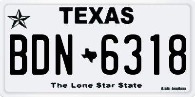 TX license plate BDN6318