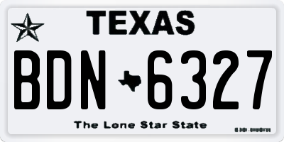 TX license plate BDN6327