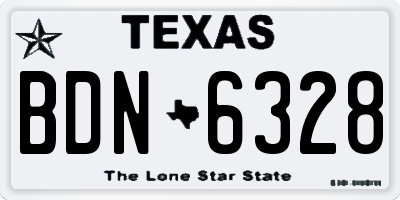 TX license plate BDN6328