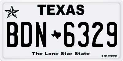 TX license plate BDN6329
