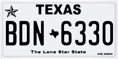 TX license plate BDN6330