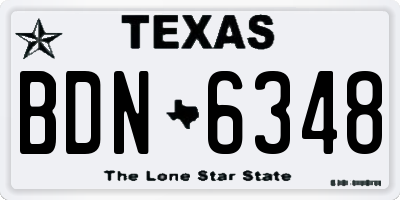 TX license plate BDN6348
