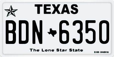 TX license plate BDN6350