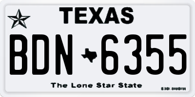 TX license plate BDN6355
