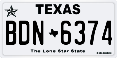 TX license plate BDN6374