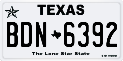 TX license plate BDN6392