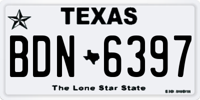 TX license plate BDN6397