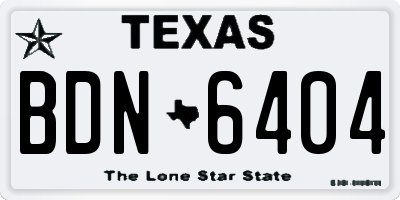 TX license plate BDN6404
