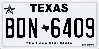 TX license plate BDN6409